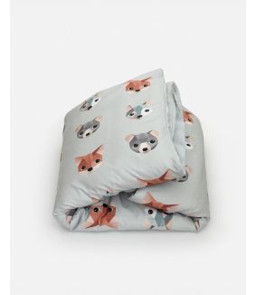 Forest Animals Duvet Cover Ice Blue 100 X 135 Cm