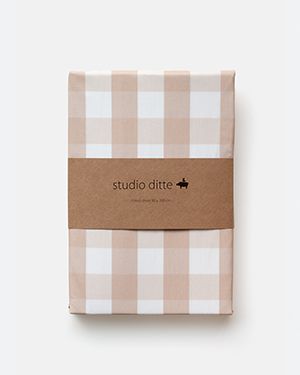 Fitted sheet gingham nude 90 x 200 cm