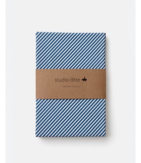 Fitted sheet small stripes night blue 90 x 200 cm