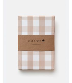 Fitted sheet gingham nude 90 x 200 cm