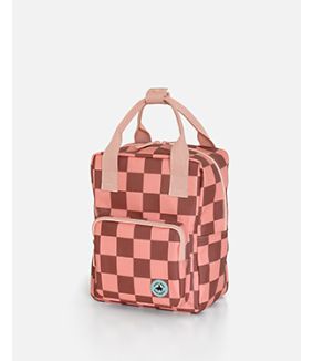 Pink-brown blocks backpack - small